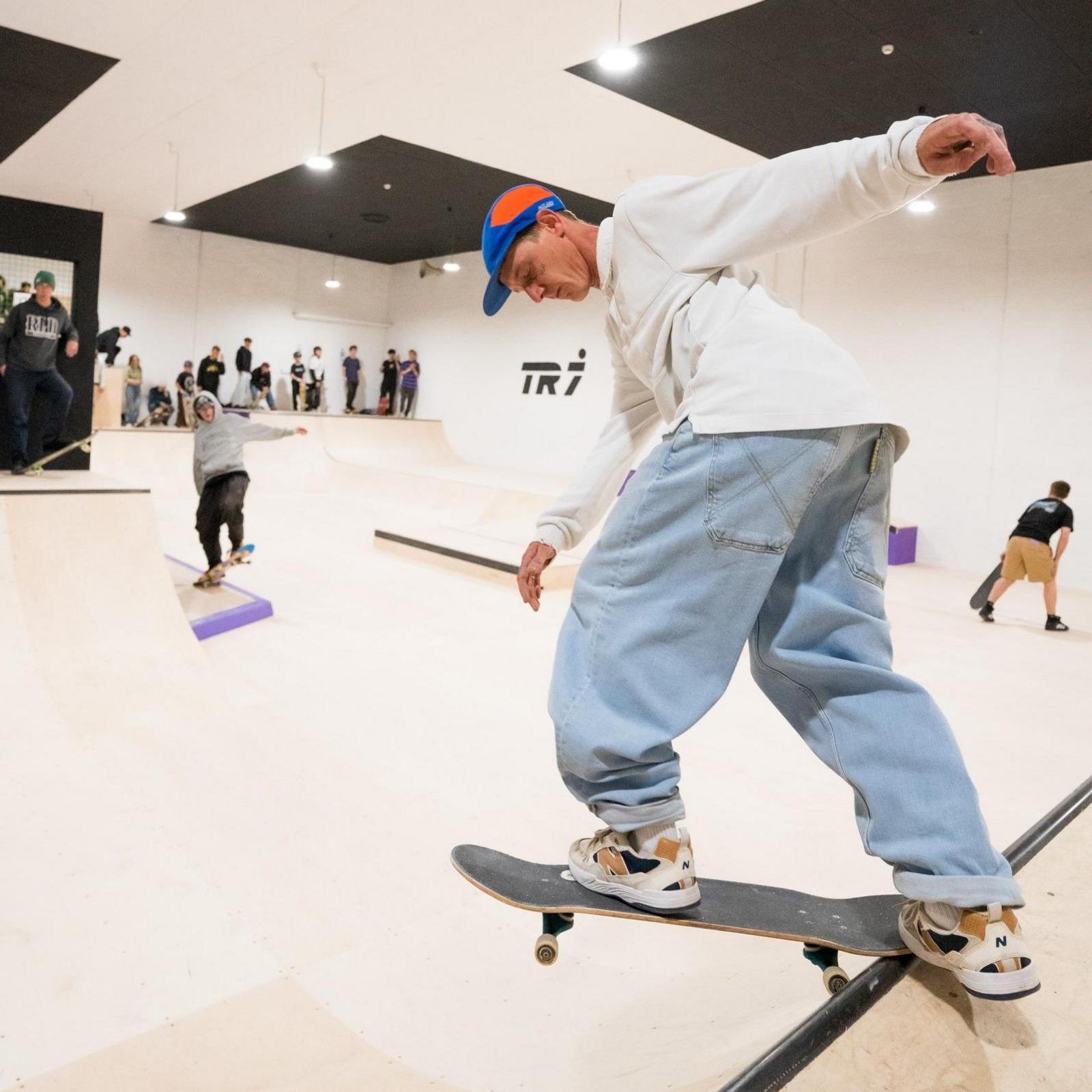 Man on skateboard in the skatepark