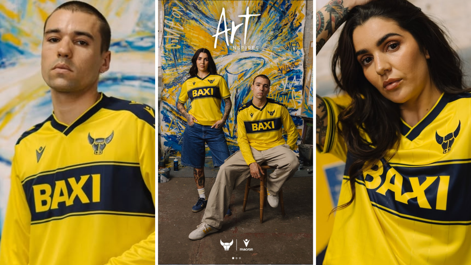 Models wear Oxford United 2026-27 home shirt