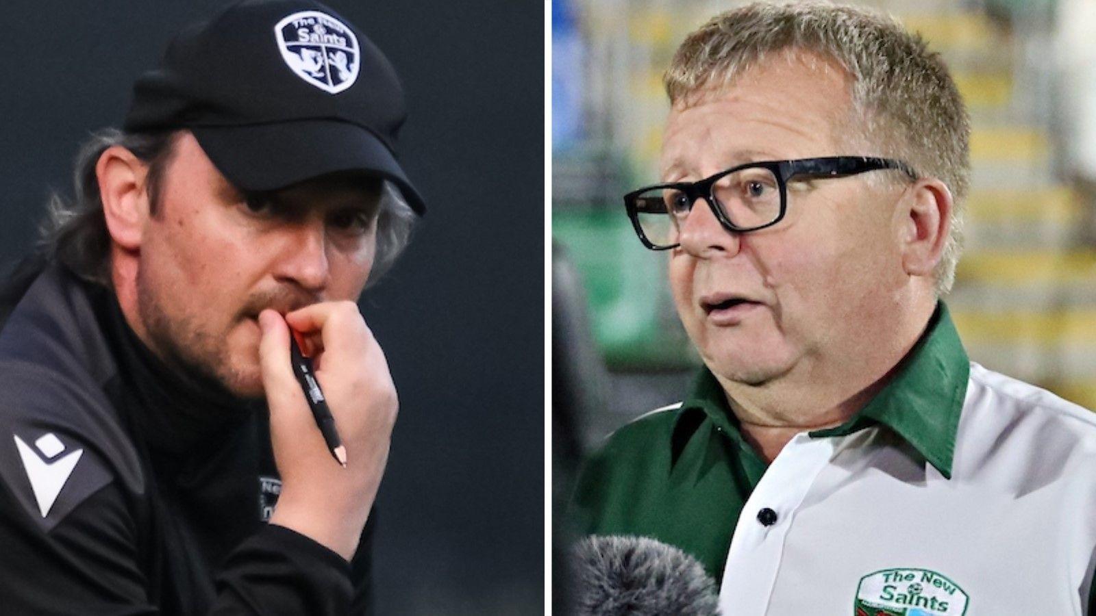 Craig Harrison looks pensive while Mike Harris (R) speaks to the media