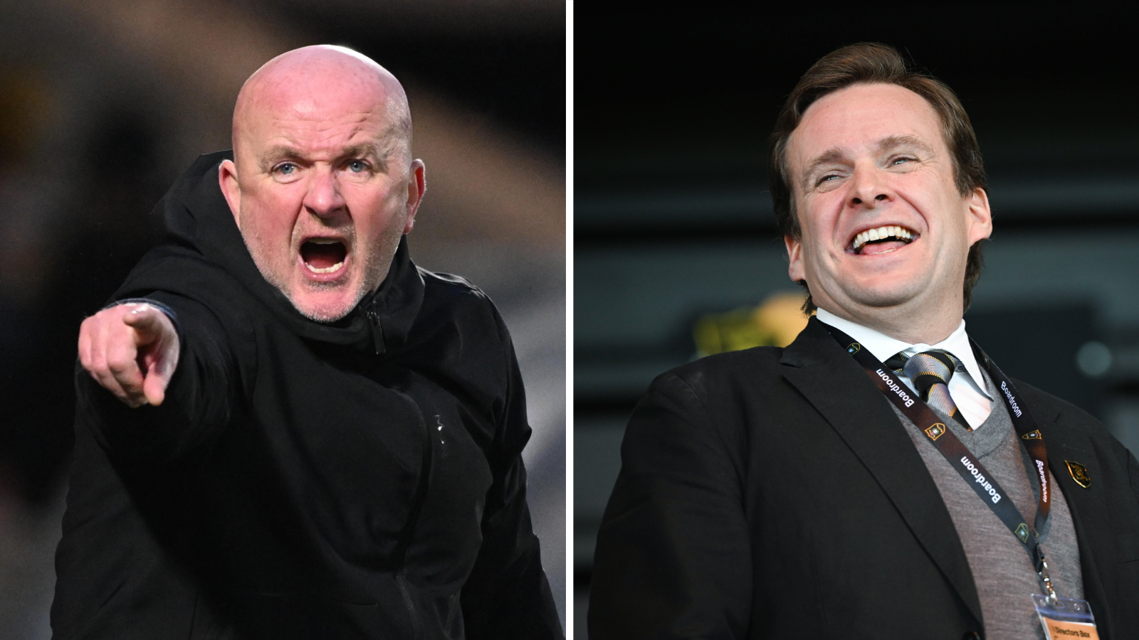 Livingston manager David Martindale and chairman Calvin Ford during their 1-1 Premiership draw against Kilmarnock