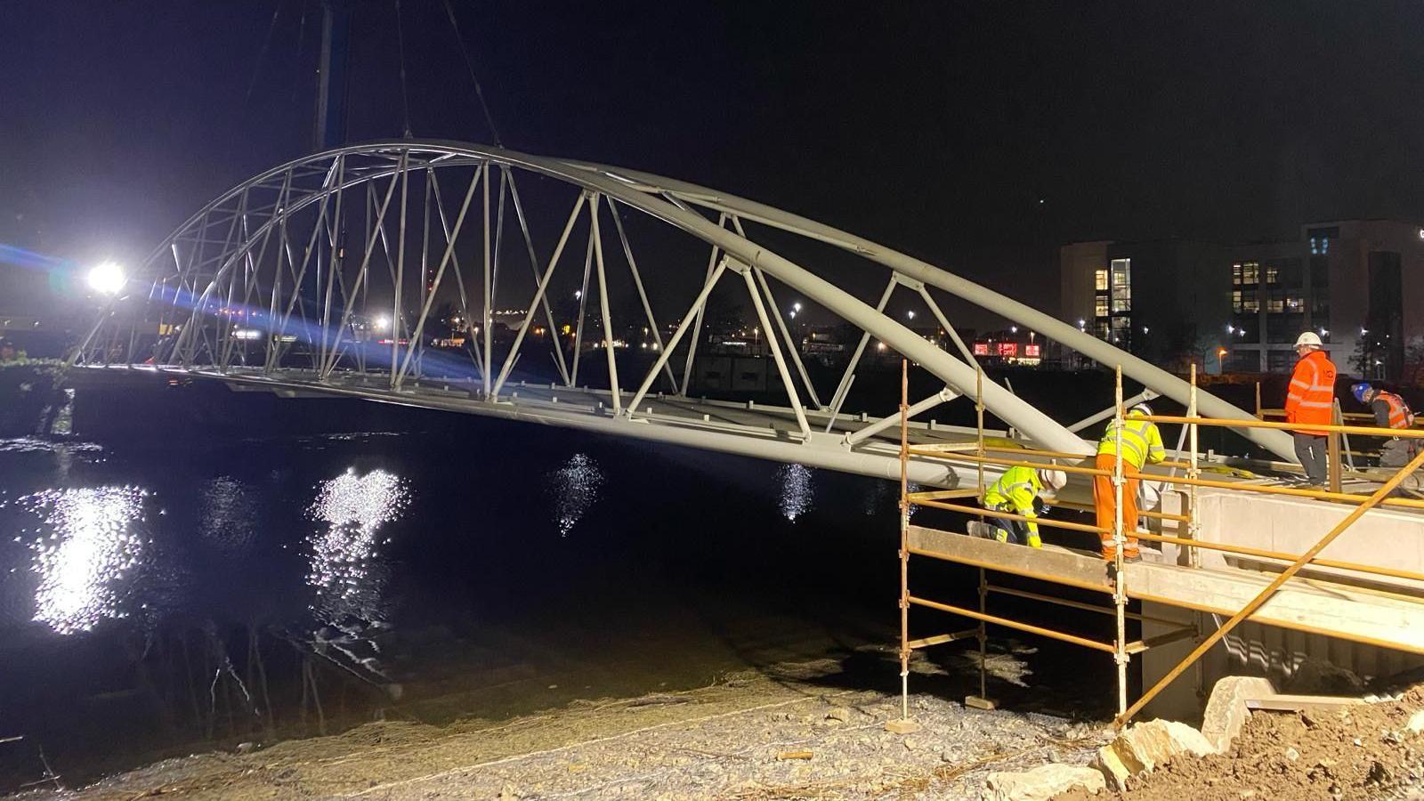 pennyburn bridge being set in place