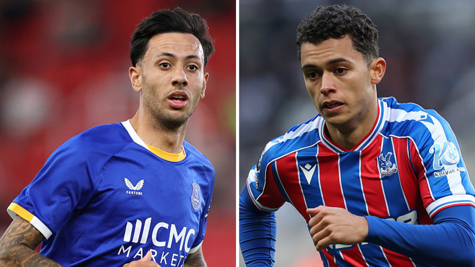 A split image of Dwight McNeil and Brennan Johnson