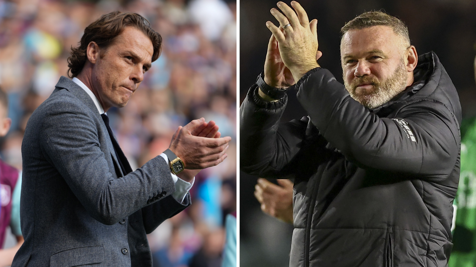 Burnley head coach Scott Parker and Plymouth Argyle head coach Wayne Rooney