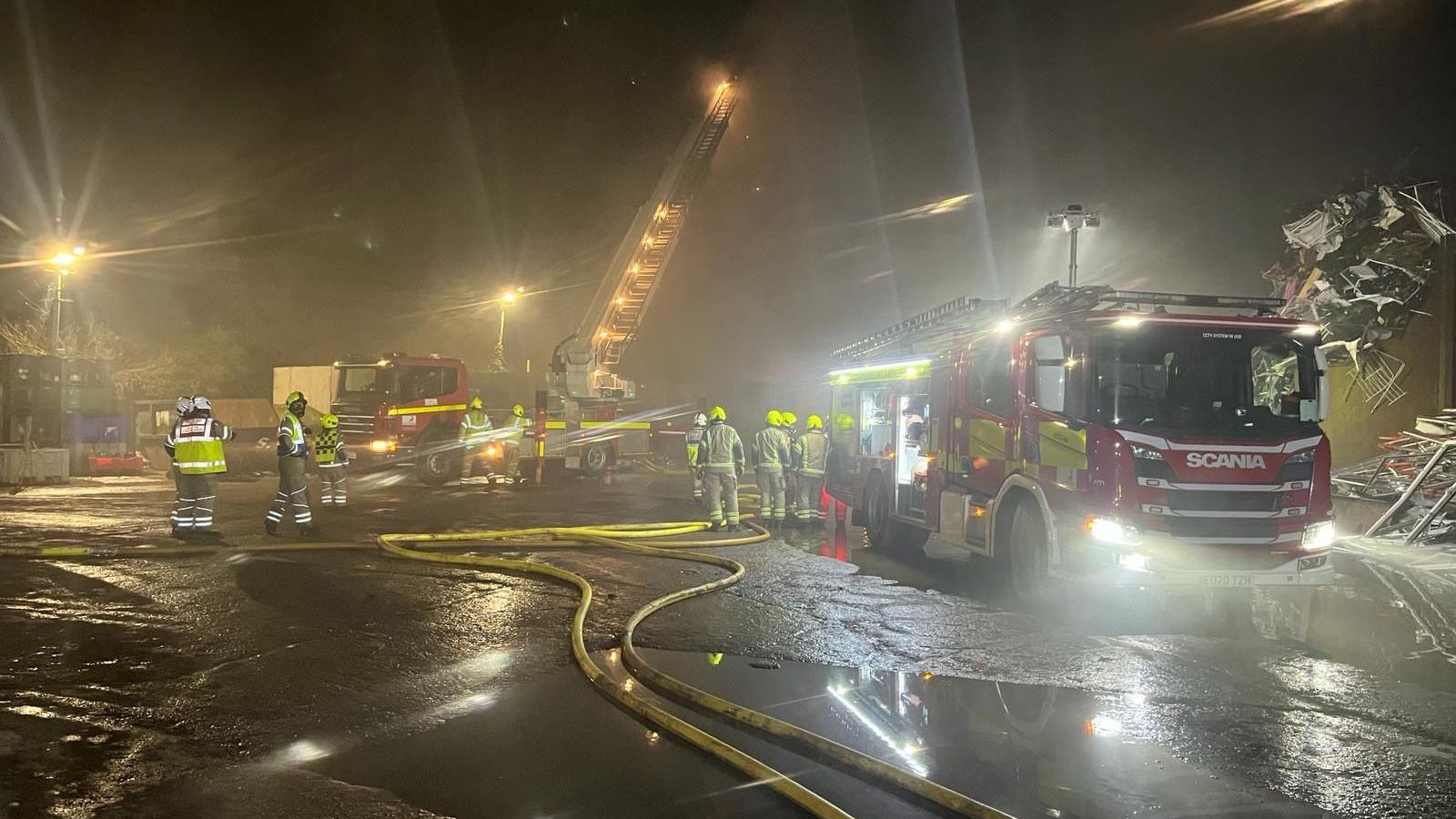 Fire crews in Hitchin, Hertfordshire