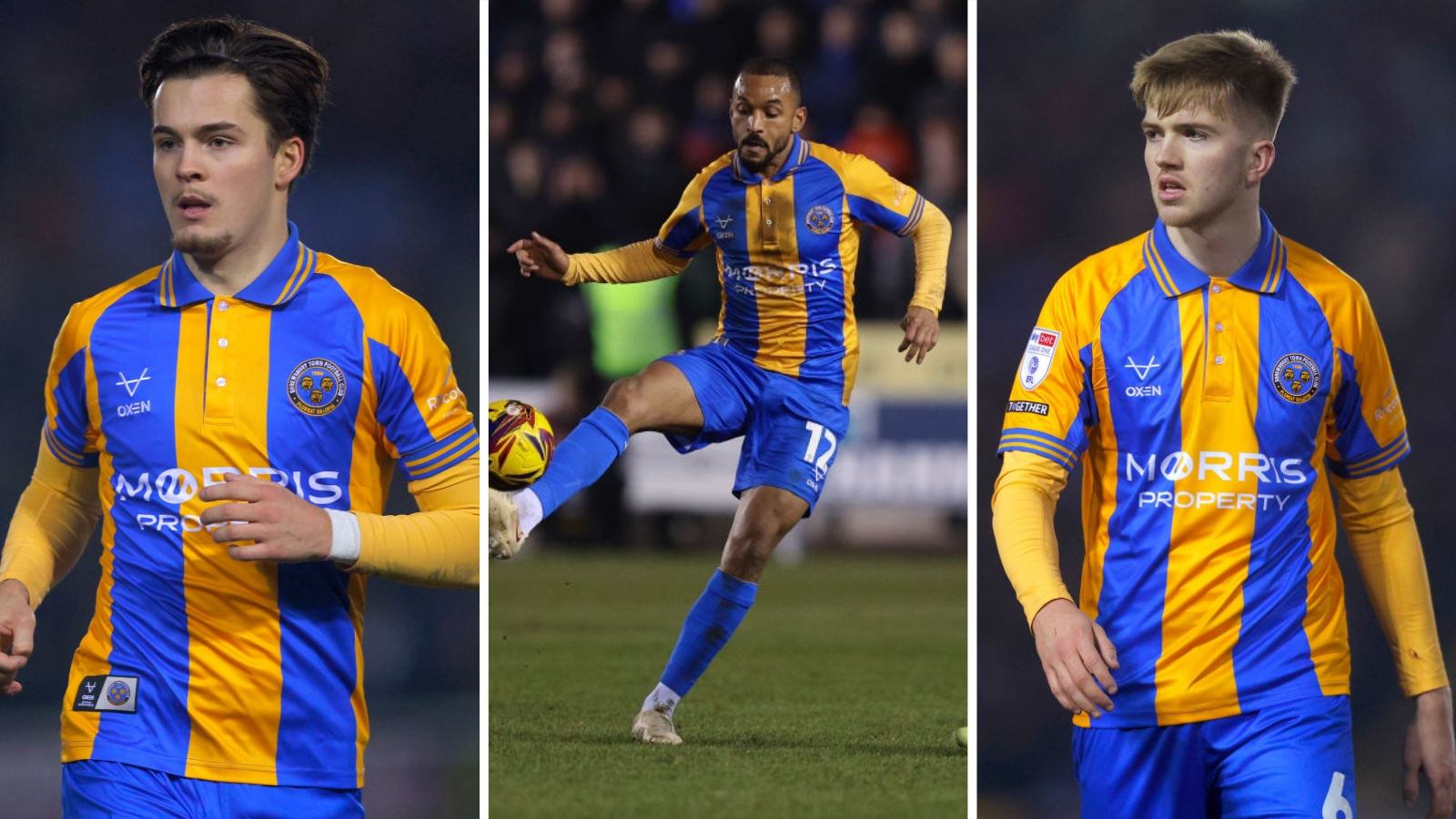 Shrewsbury's on-loan trio Leo Castledine, Funso Ojo and Josh Feeney