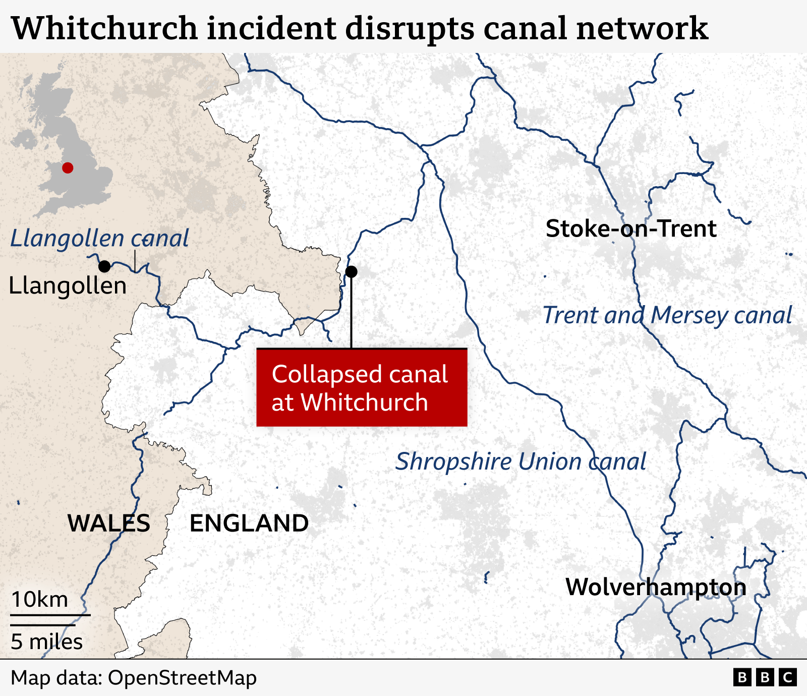 'Llangollen Canal collapse will massively affect business' - BBC News