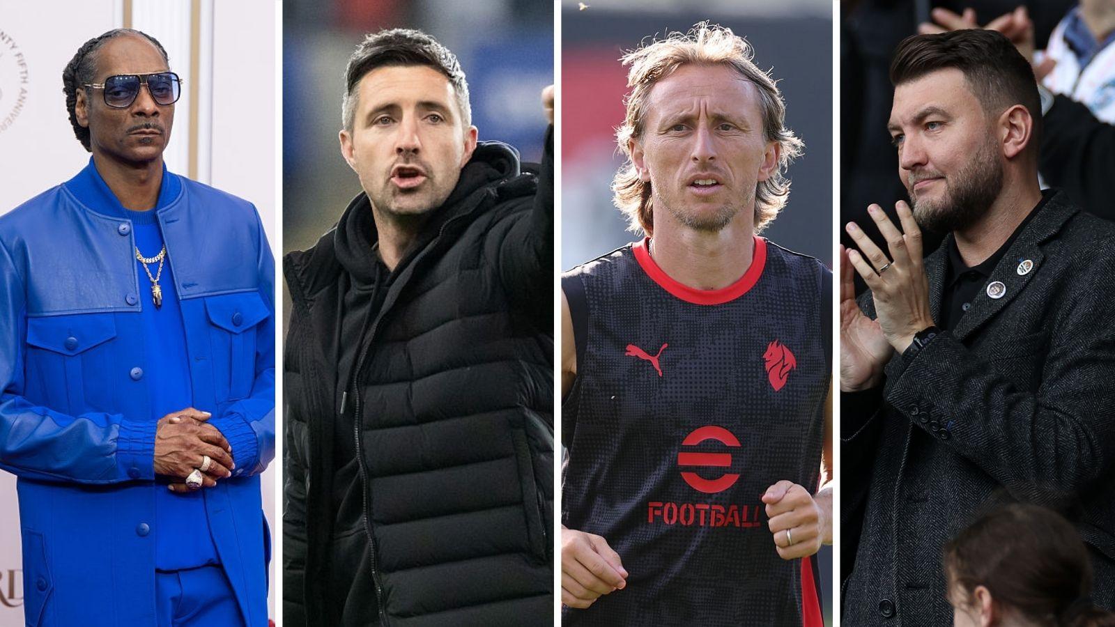 (left to right) Snoop Dogg, Alan Sheehan, Luka Modric and Tom Gorringe