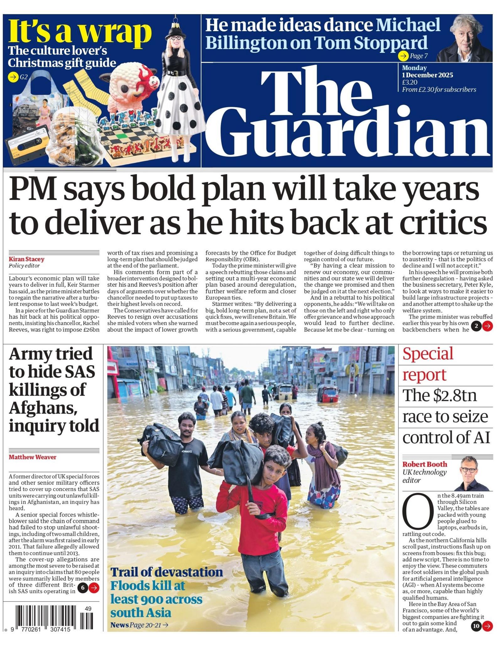 "PM says bold plan will take years to deliver as he hits back at critics" reads the headline on the front page of The Guardian.