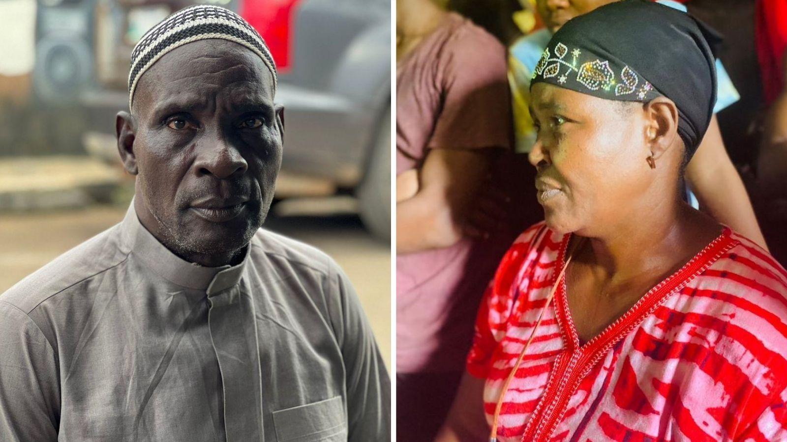 Juma Bah's parents Abdul Karim and Umu Bah are seen in profile in Sierra Leone