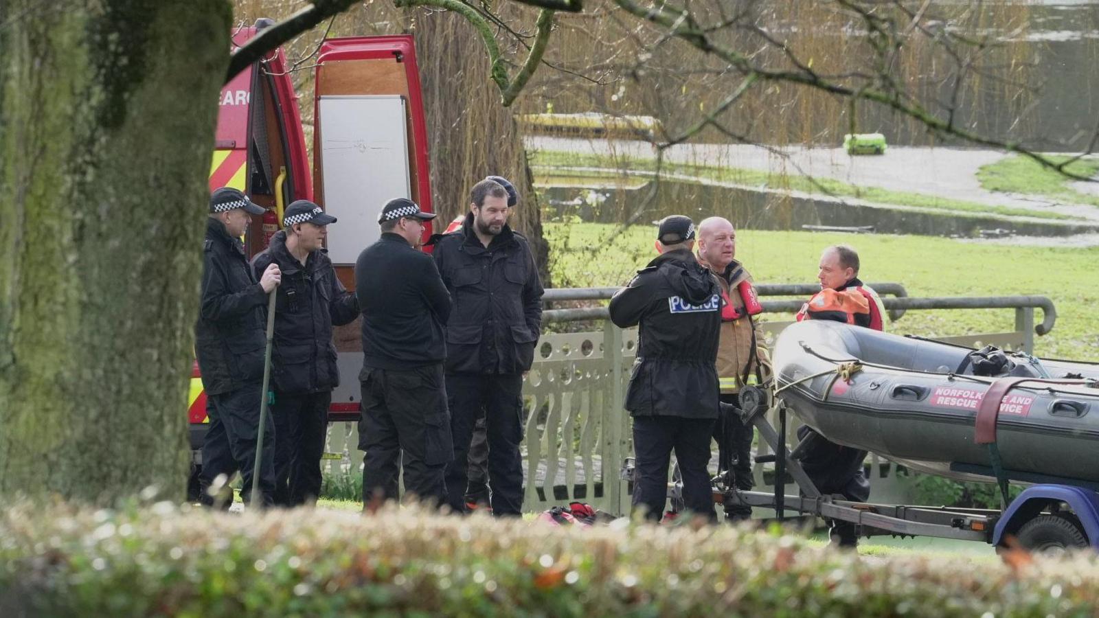 Police officers at Wensum Park