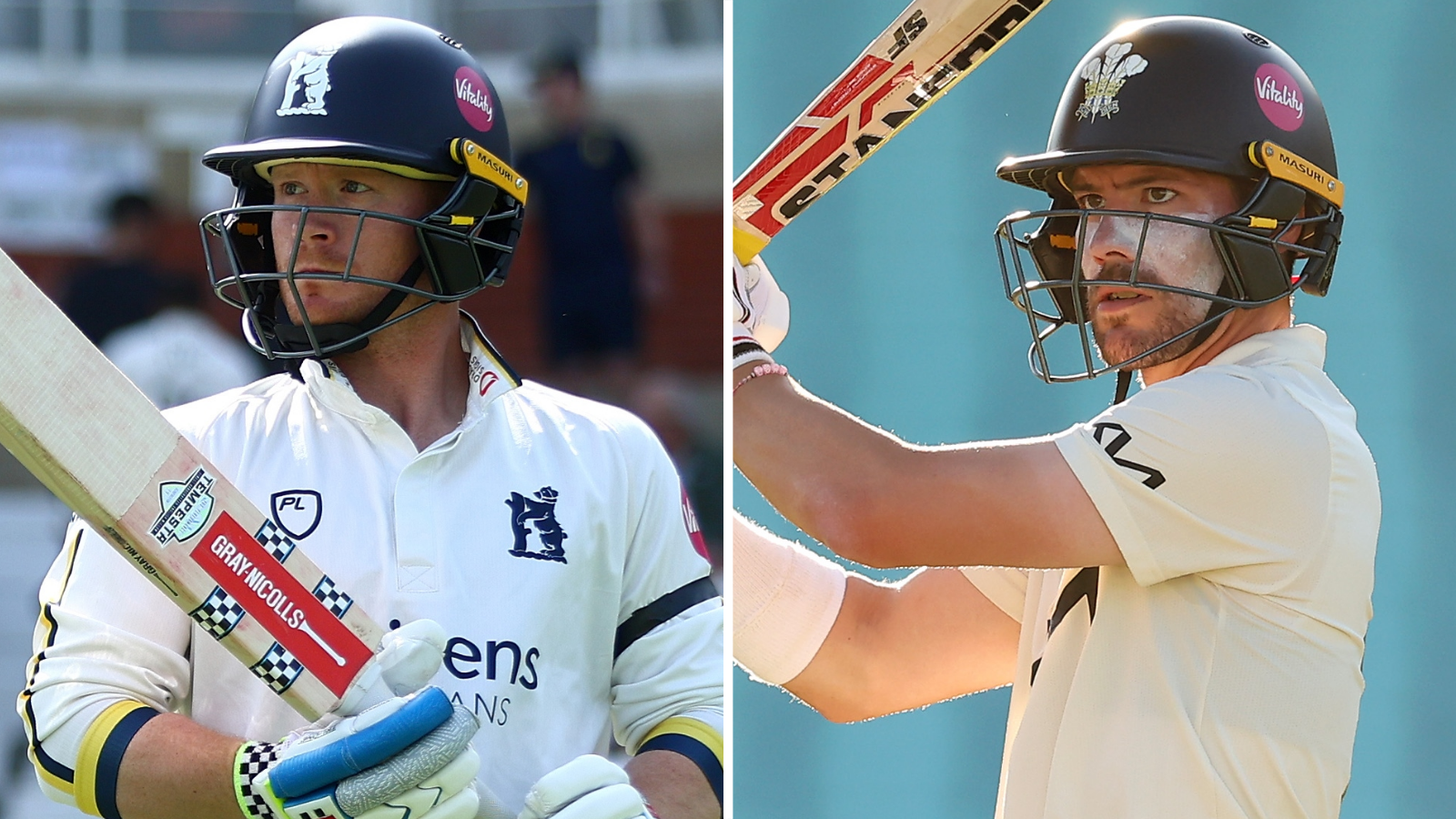 Warwickshire batsman Alex Davies and Surrey batsman Rory Burns