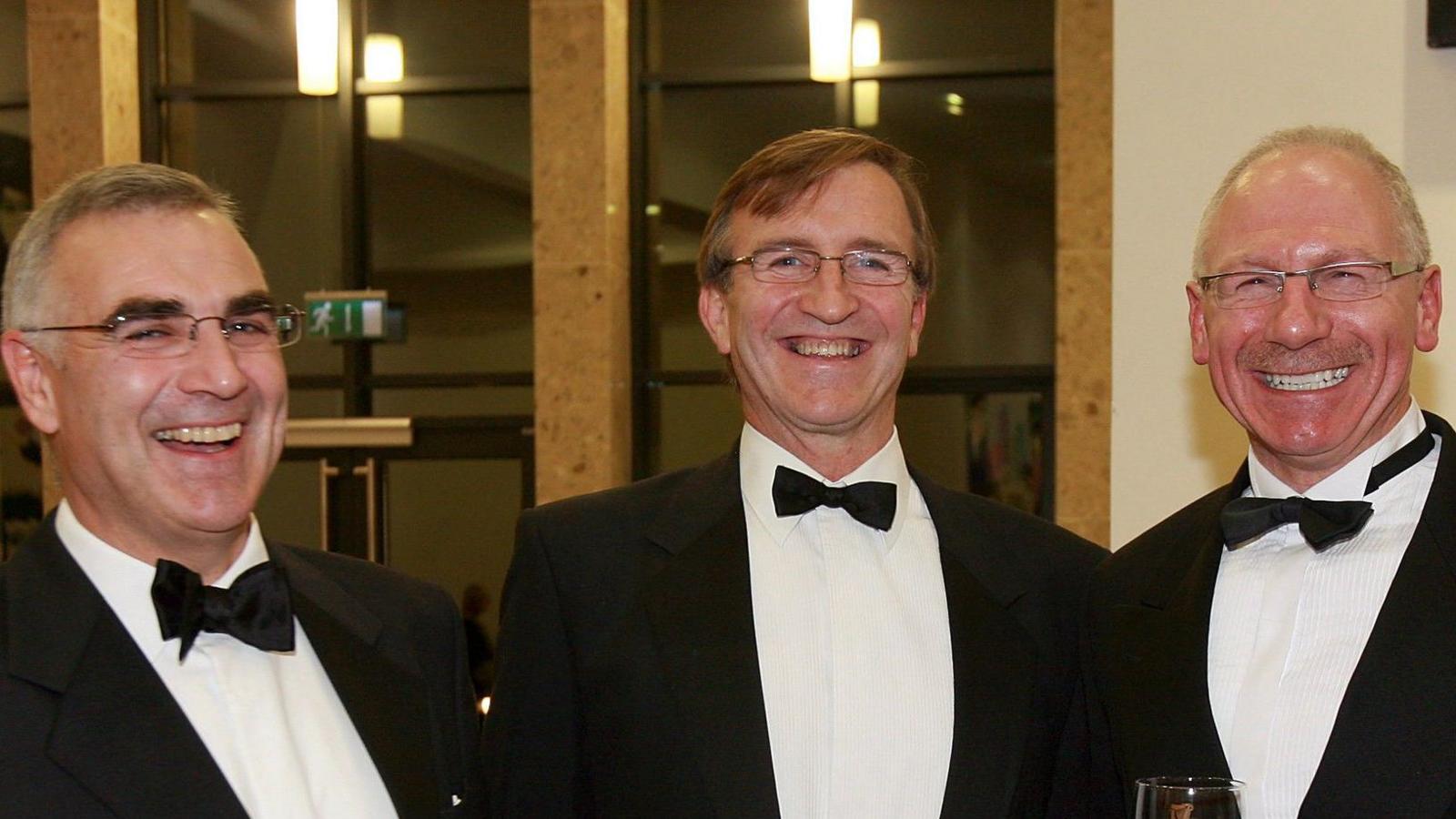 Philip Rainey, David Irwin and Nigel Carr at the team's reunion in 2009