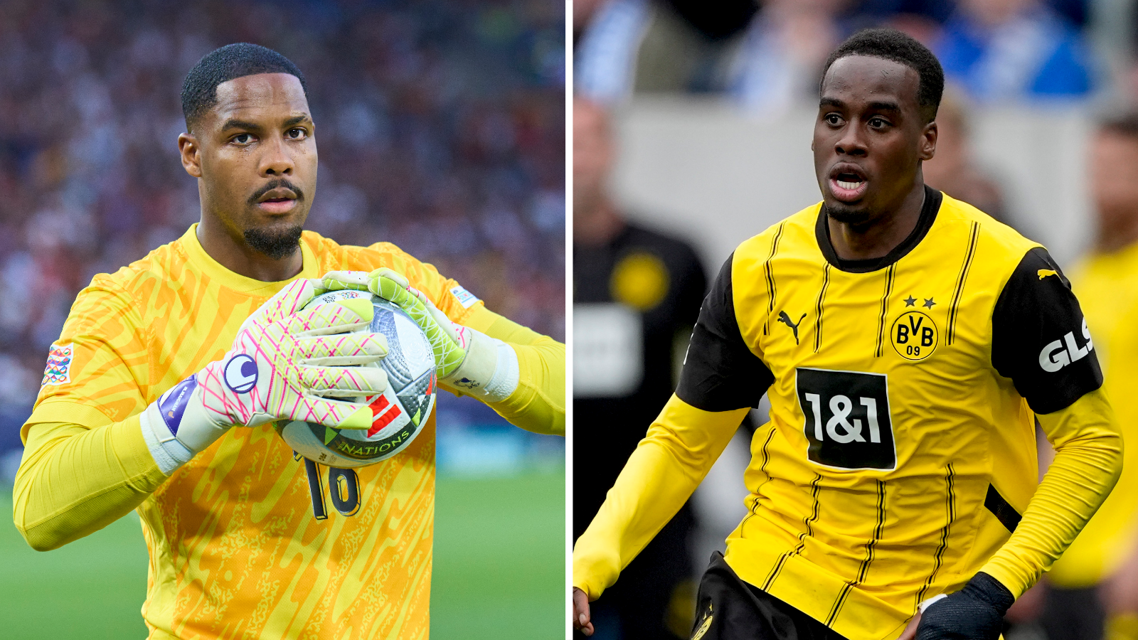 Split image of Mike Maignan and Jamie Gittens