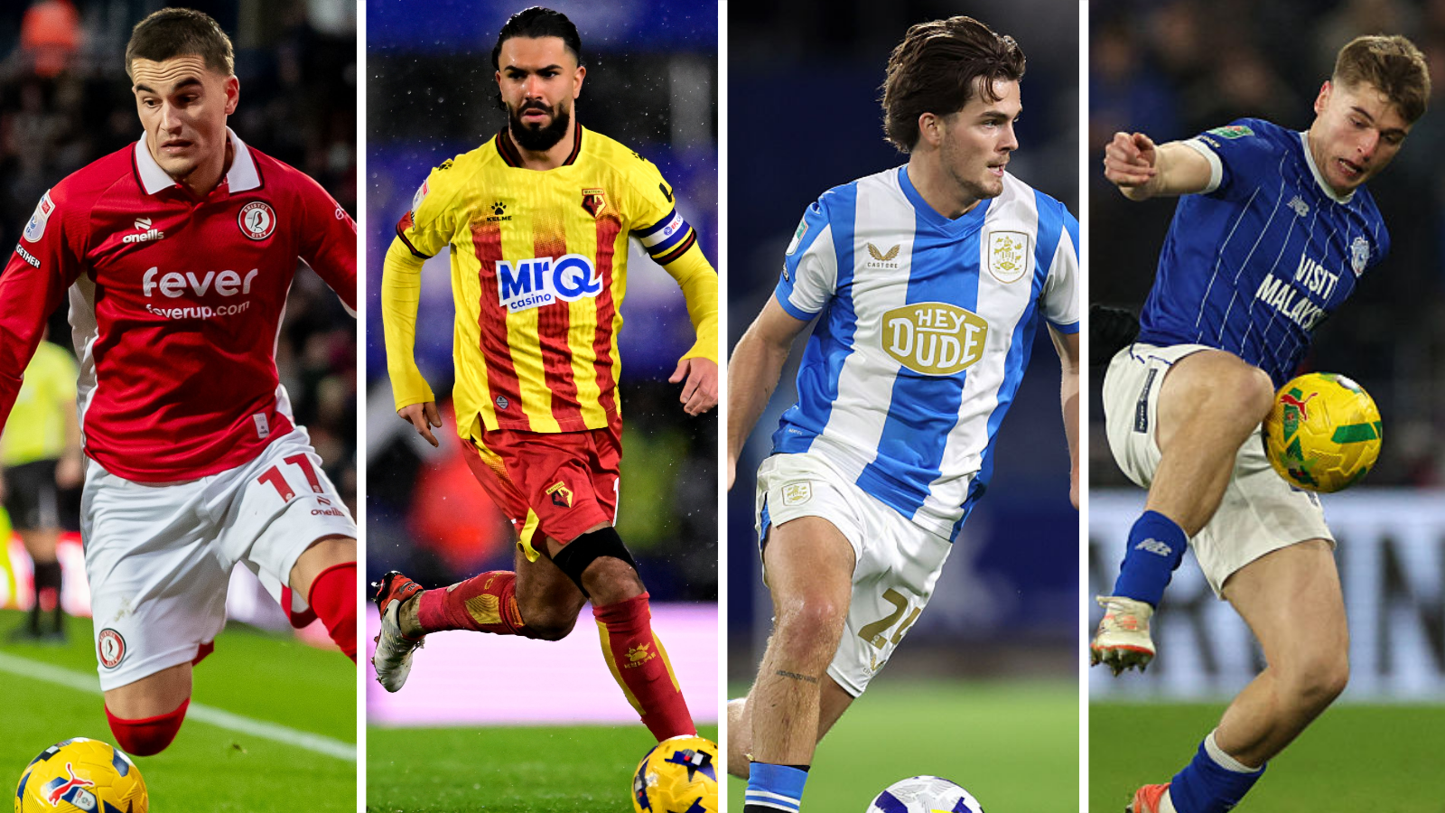 (left to right) Anis Mehmeti, Imran Louza, Leo Castledine and Dylan Lawlor