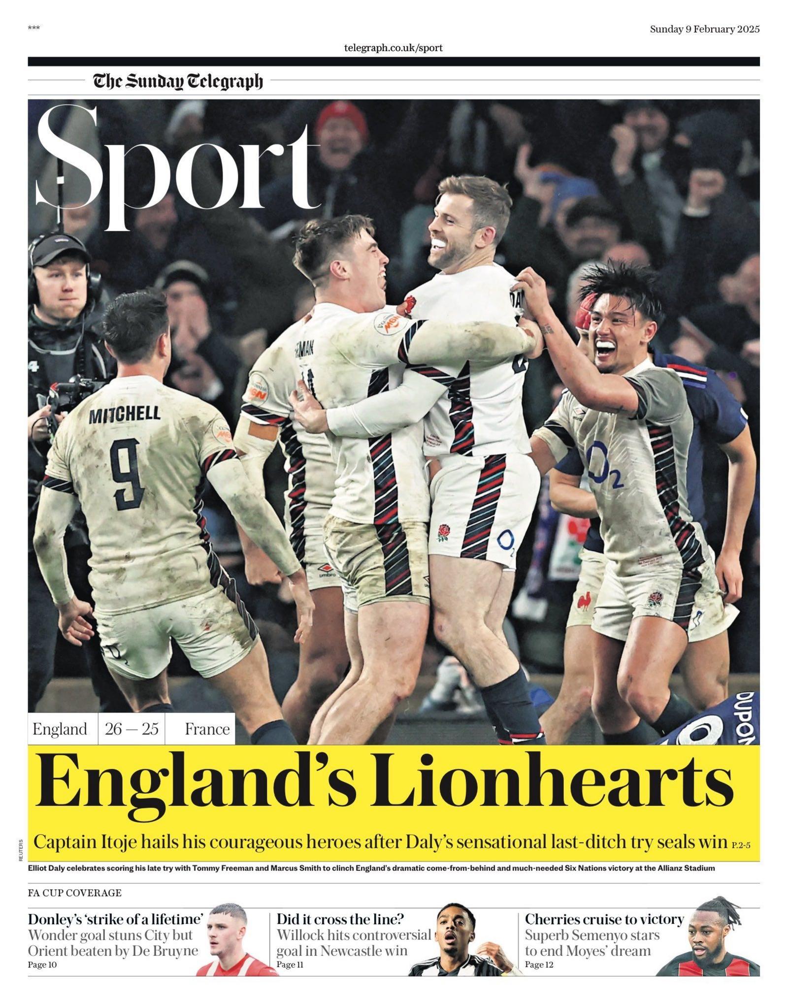 Telegraph back page