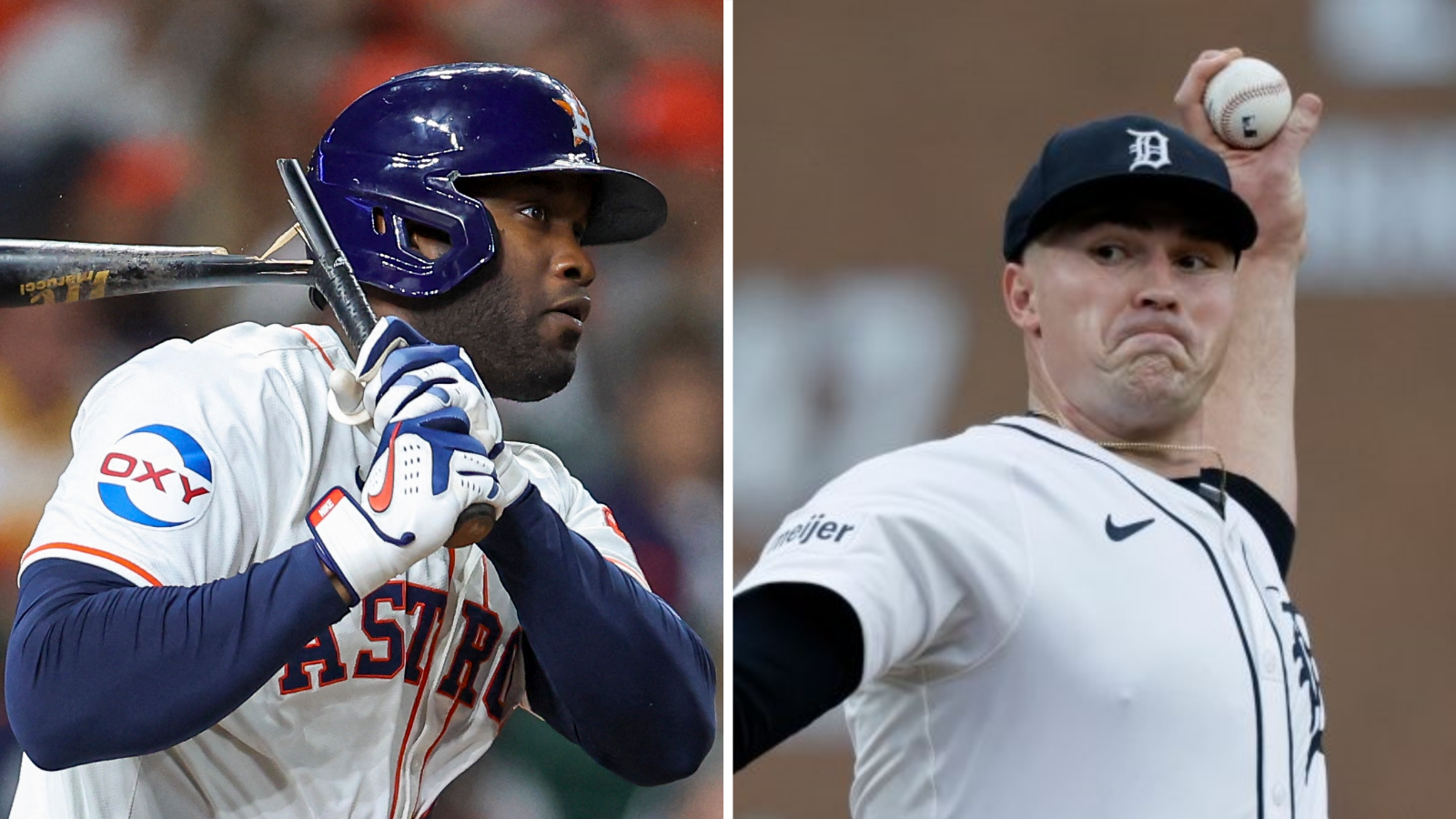 MLB players Yordan Alvarez and Tarik Skubal in action