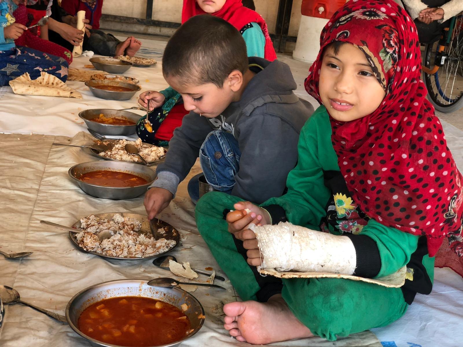 Children in camp in northern Syria