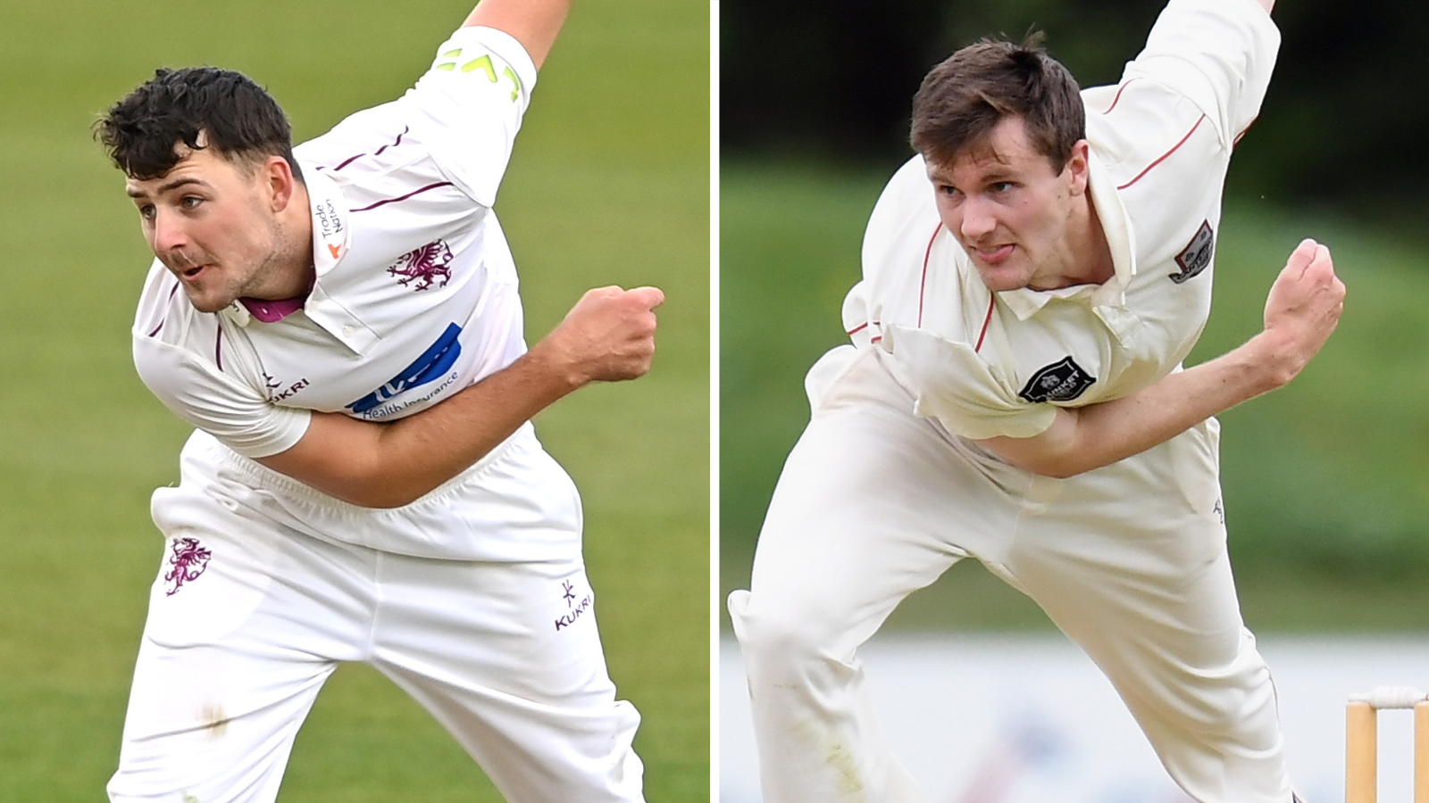 Ned Leonard and Fraser Sheat in bowling action