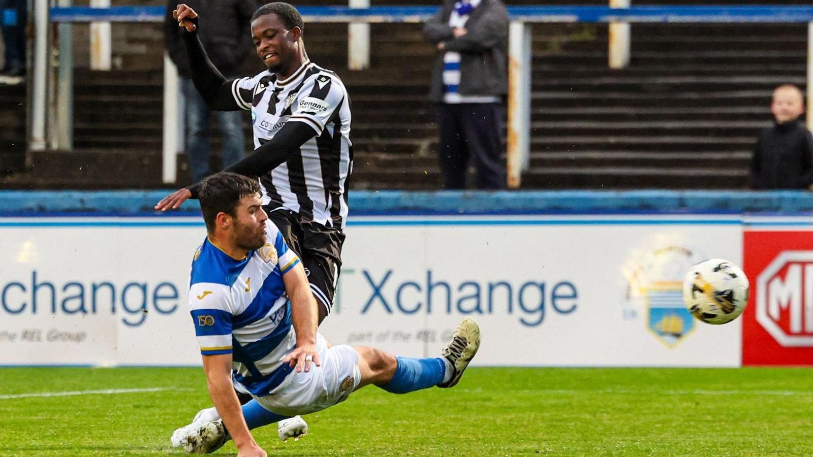 St Mirren's Roland Idowu scores against Greenock Morton