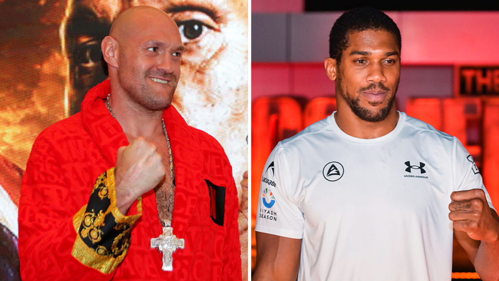 A side-by-side picture of Anthony Joshua and Tyson Fury