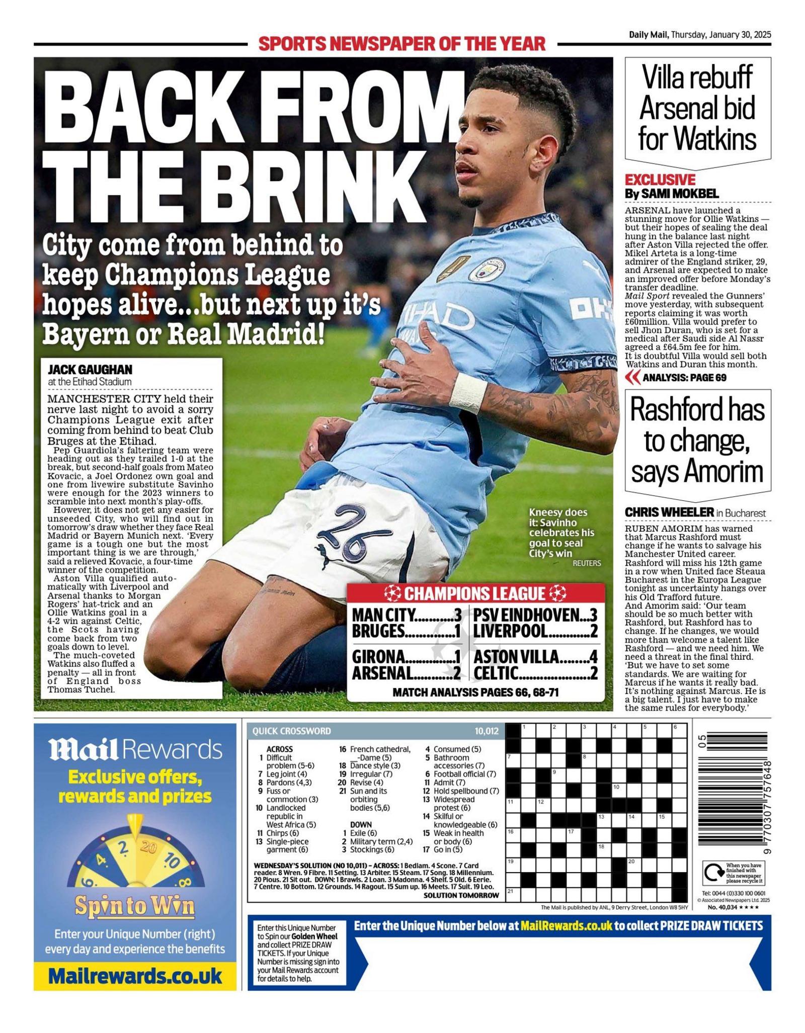 Mail back page 