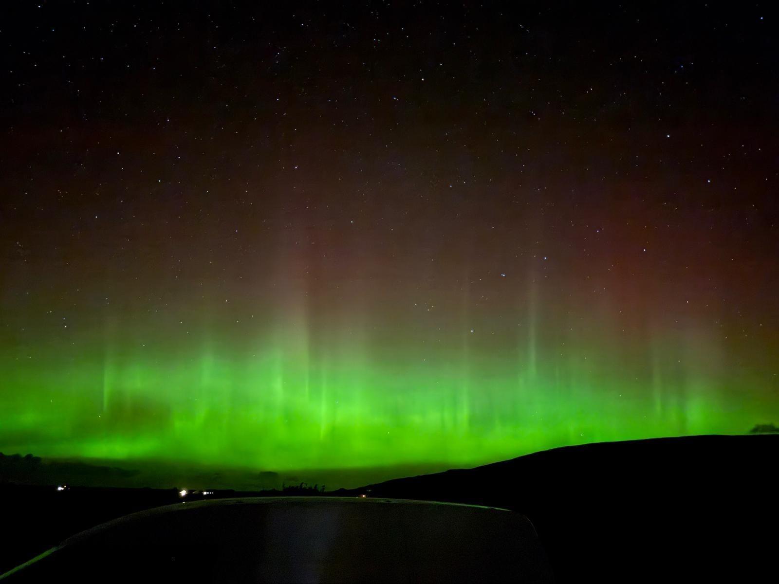 The Northern Lights could has be spotted from Daliburgh on South Uist in the Western Isles