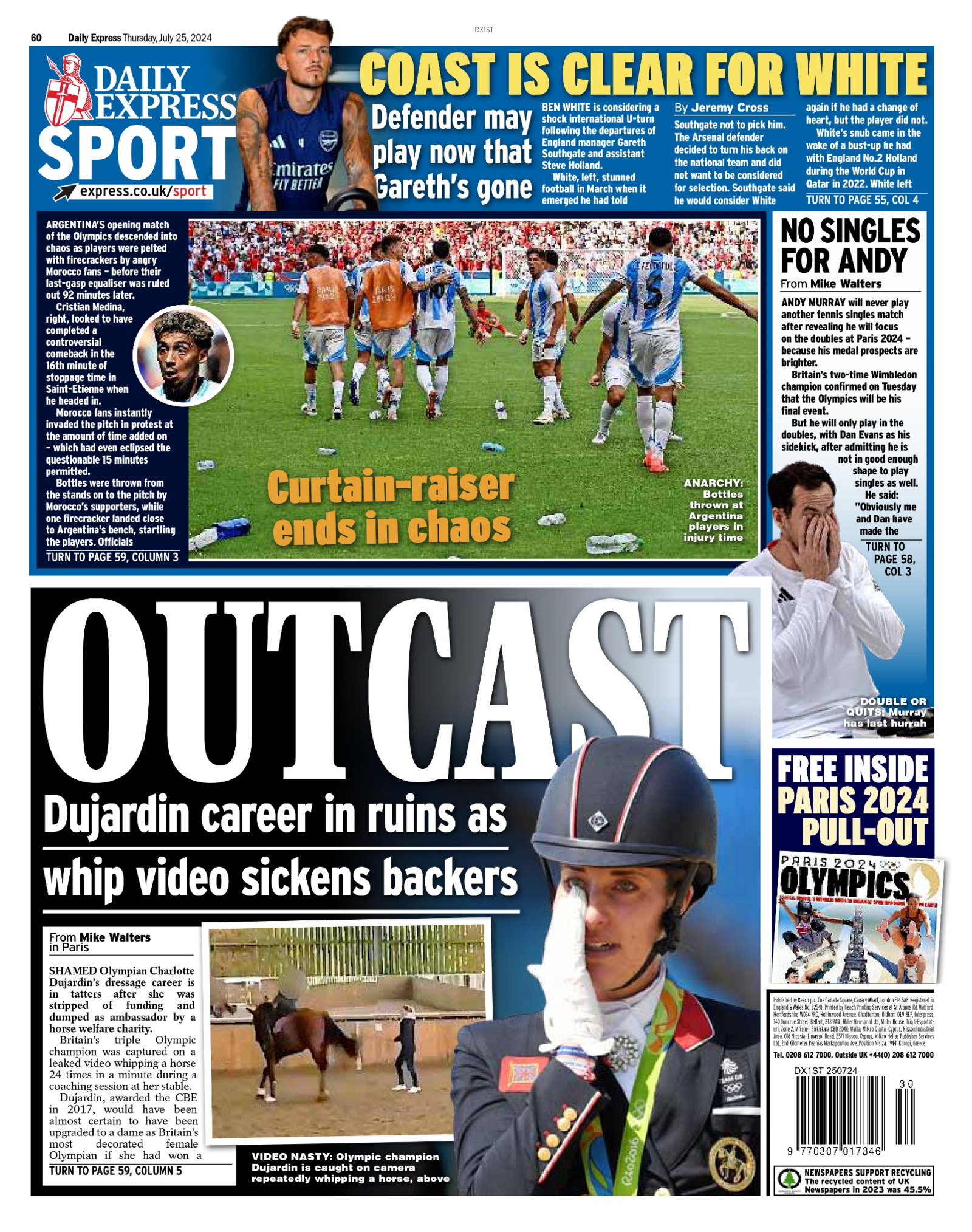 Daily Express back page