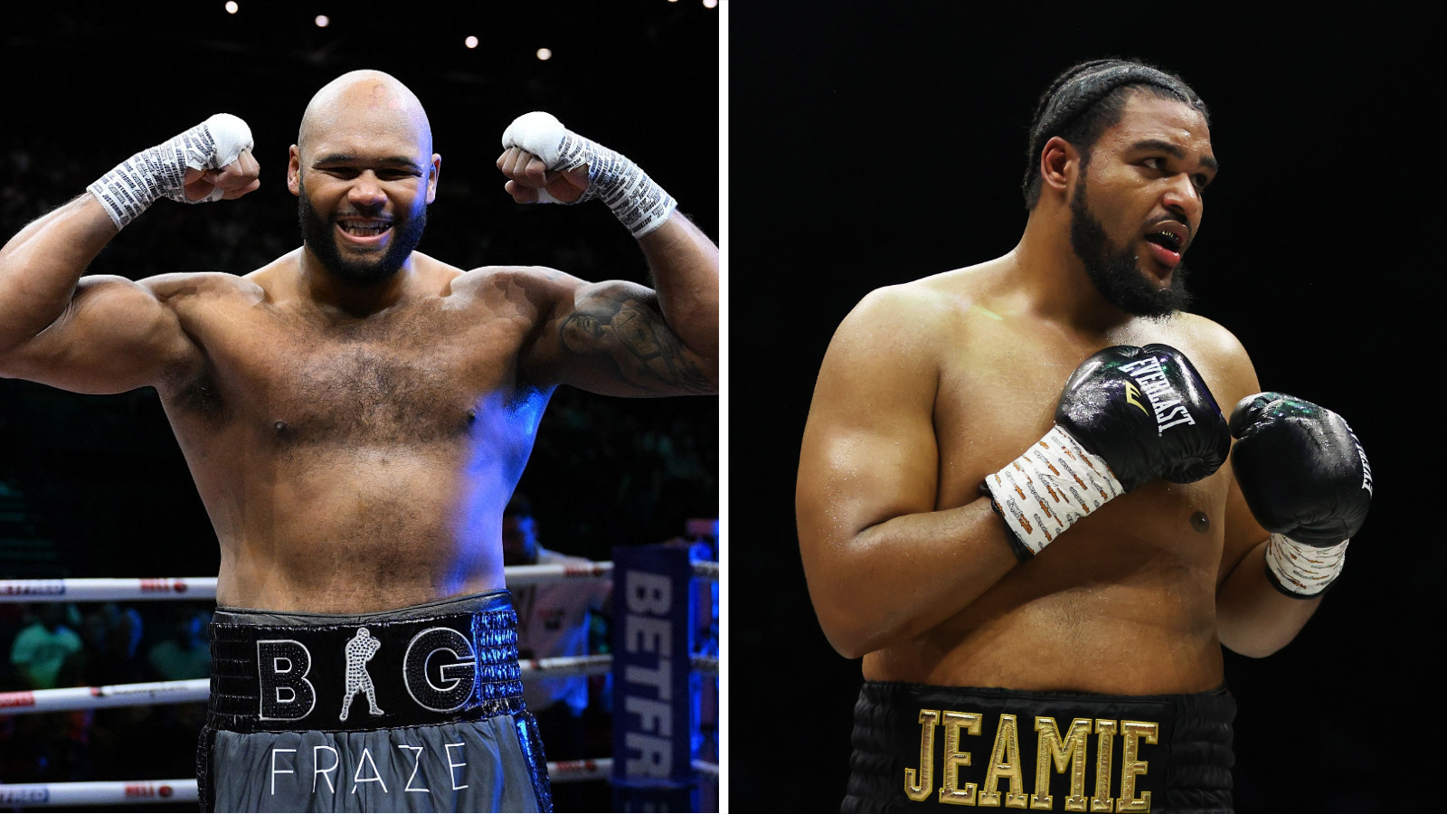 A side-by-side image of Frazer Clarke and Jeamie TKV
