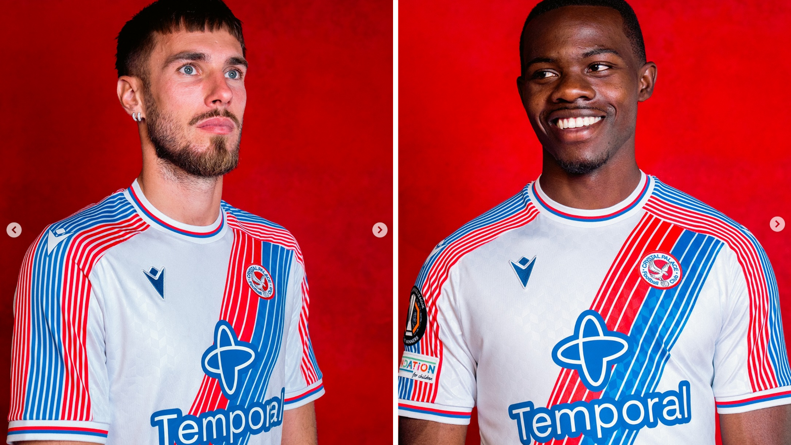 Crystal Palace players wear 2026-27 home shirt.