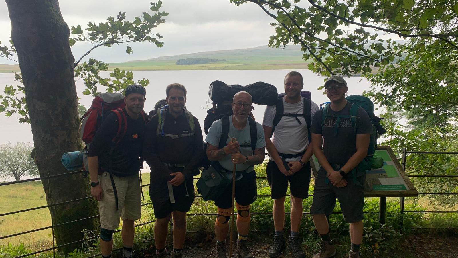 Simon Pollard and his sons walking the Pennine Way.