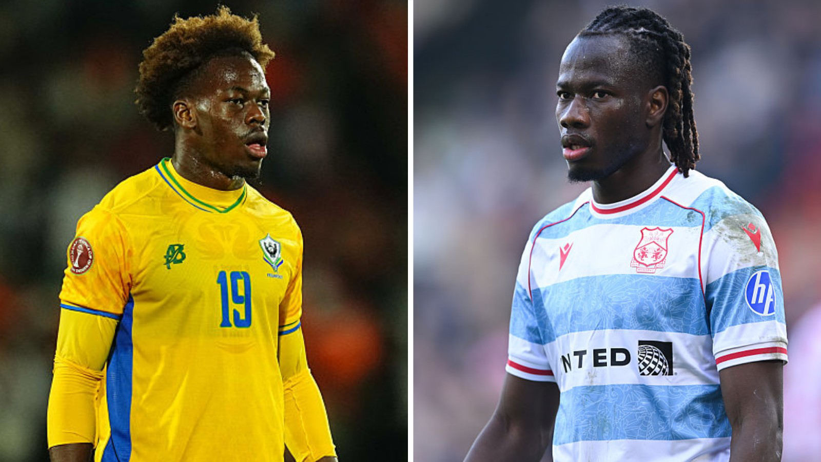 Left-back Jacques Ekomie (left) and wing-back Issa Kabore (right)