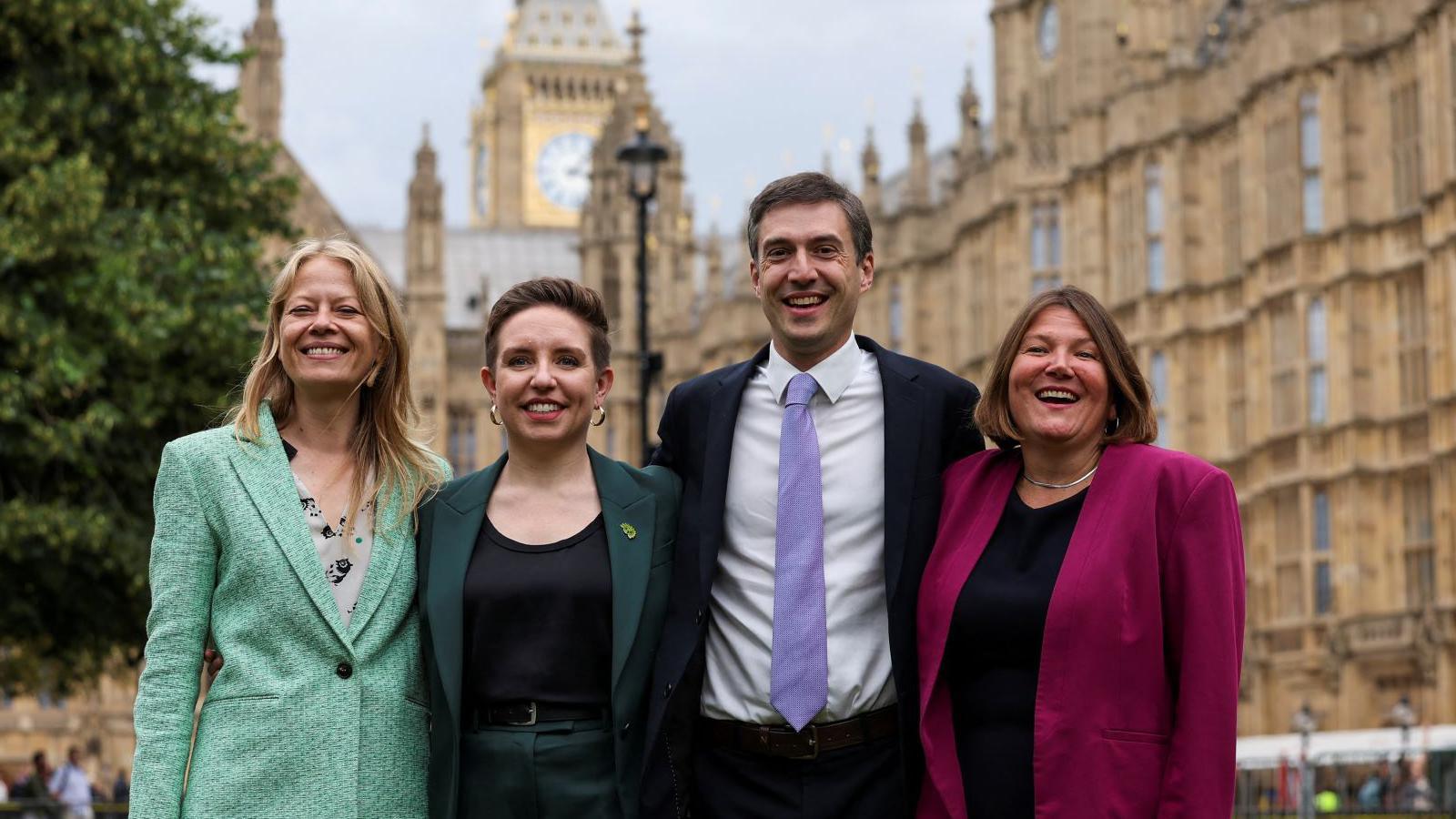 Green Party MPs Sian Berry, Carla Denyer, Adrian Ramsey and Ellie Chowns