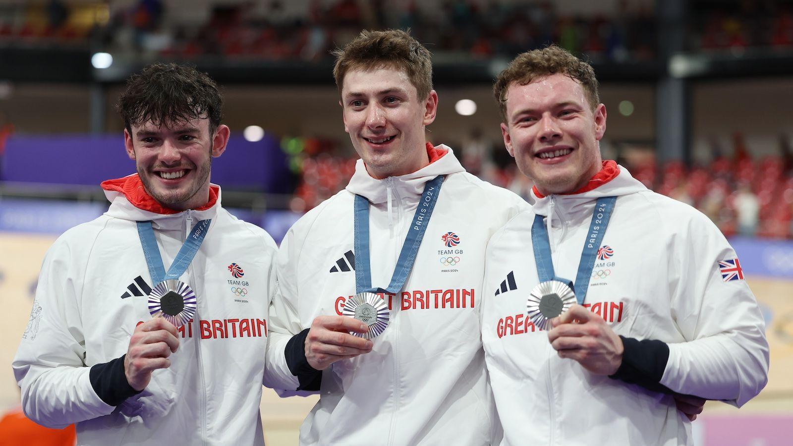 Ed Lowe, Hamish Turnbull and Jack Carlin on the podium