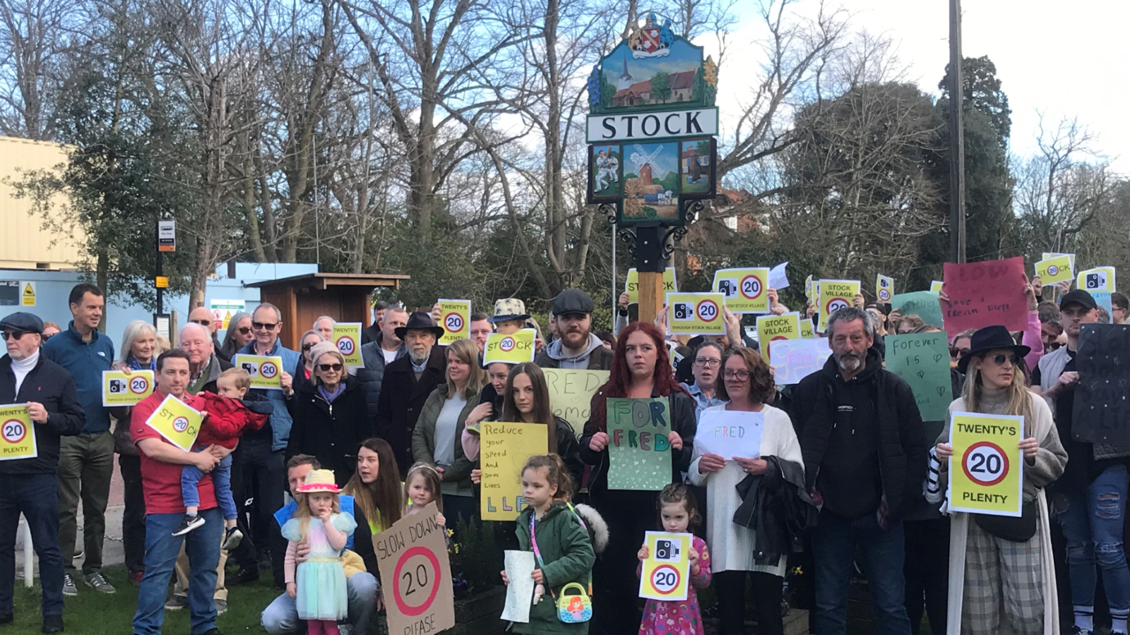 People taking part in a protest to lower road speed limit to 20mph