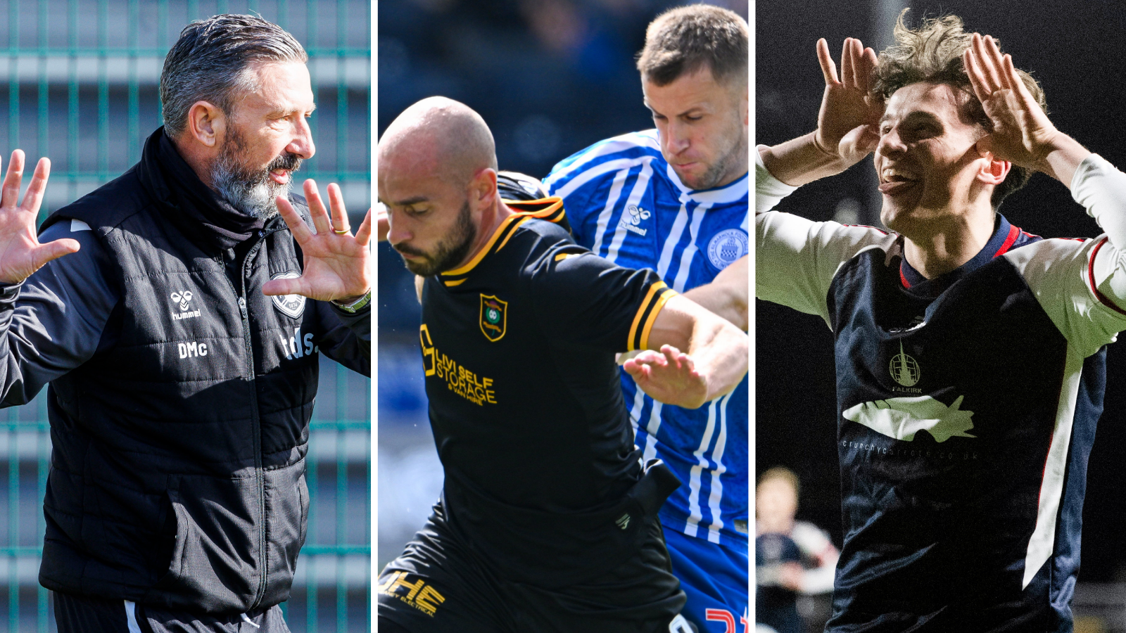 Hearts' Derek McInnes, Livingston's Scott Pittman, Kilmarnock's Liam Polworth and Falkirk's Barney Stewart