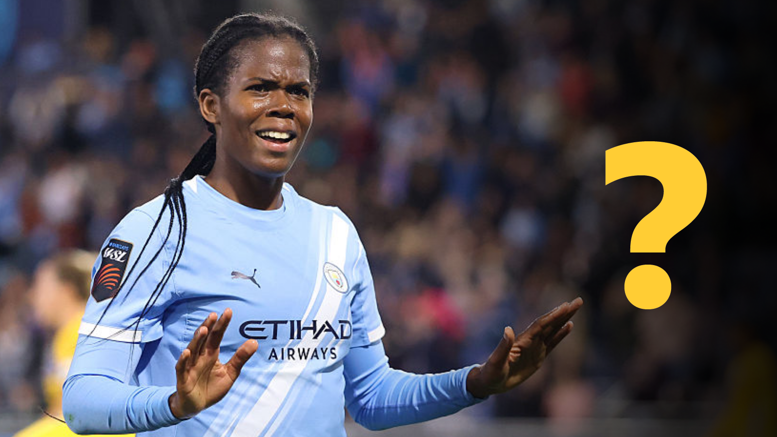 Manchester City's Khadija Shaw celebrating