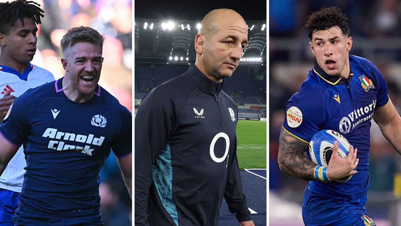 Kyle Steyn, Steve Borthwick, Tommaso Menoncello