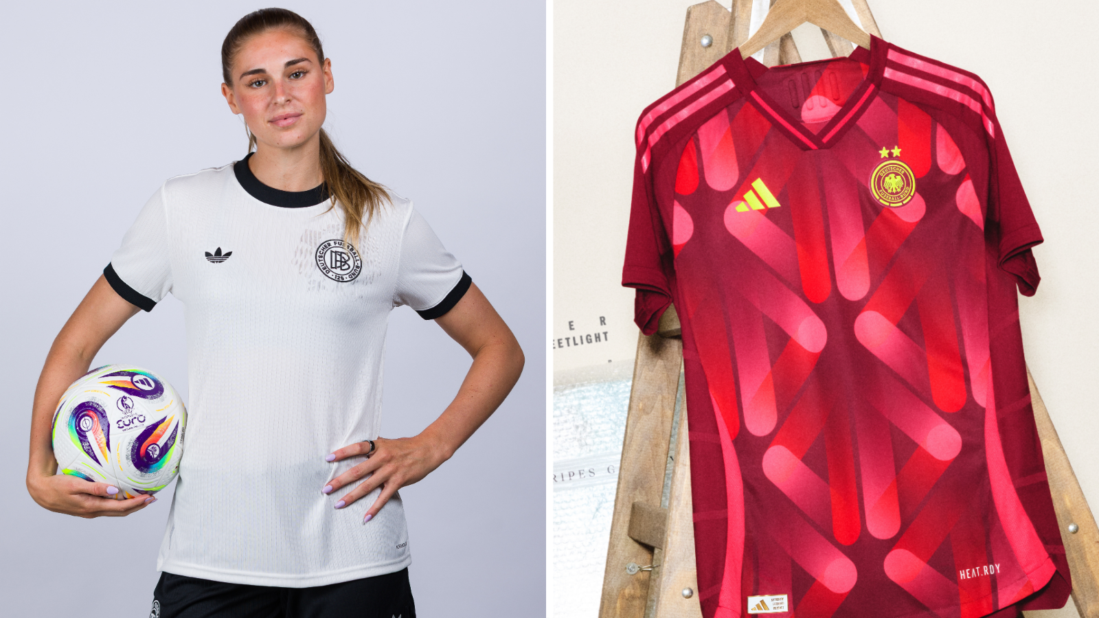 Germany's home and away kit for Euro 2025