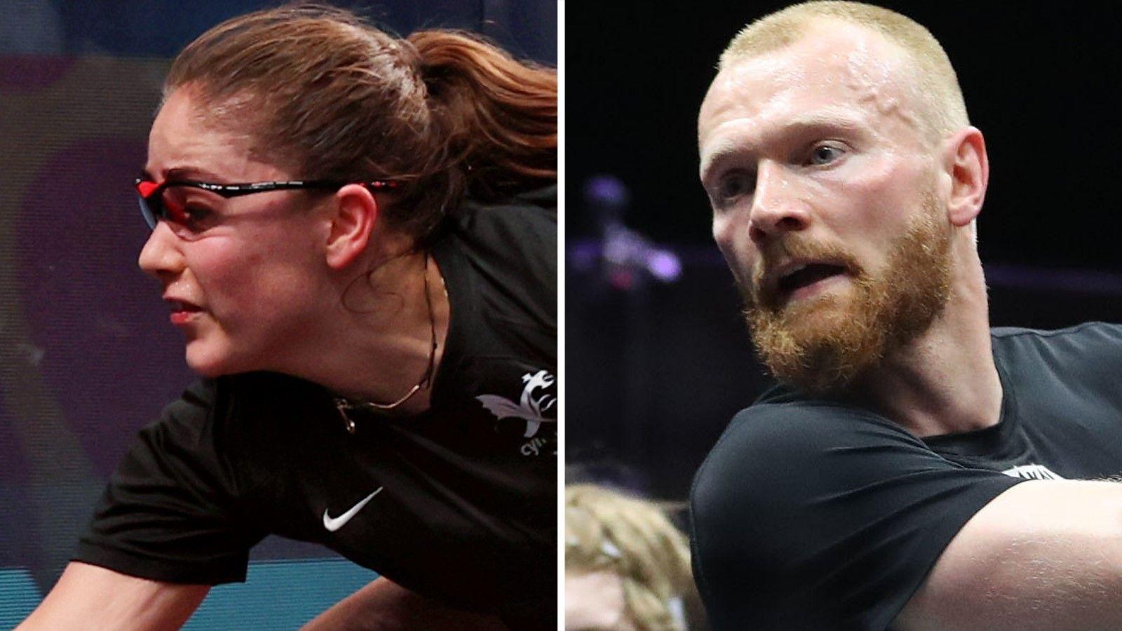 Tesni Murphy and Joel Makin in tournament action