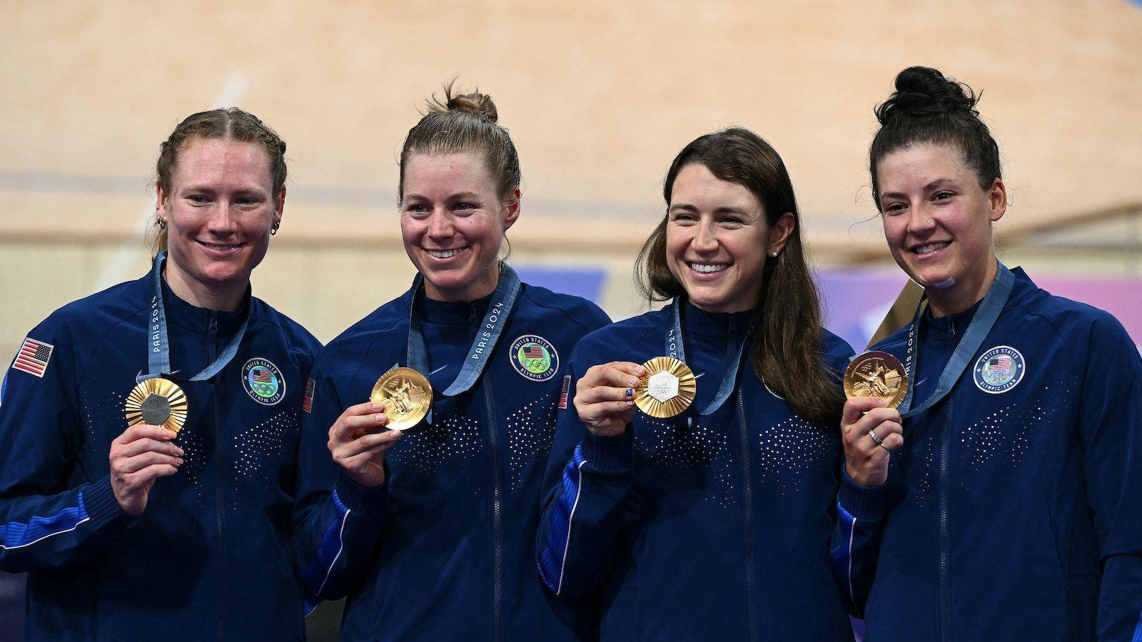 Lily Williams, Jennifer Valente, Kristen Faulkner and Chloe Dygert