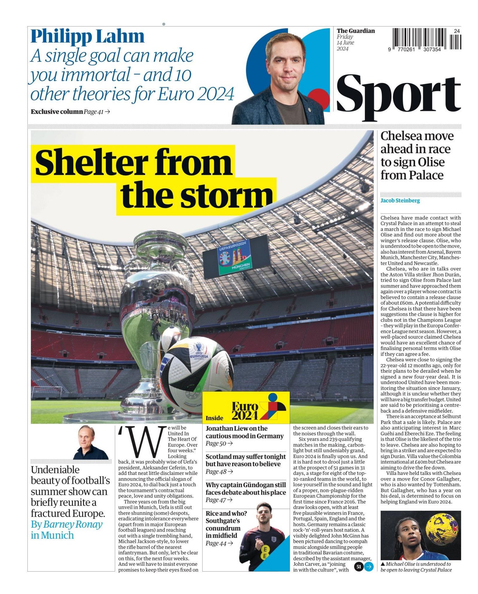 The back page of The Guardian