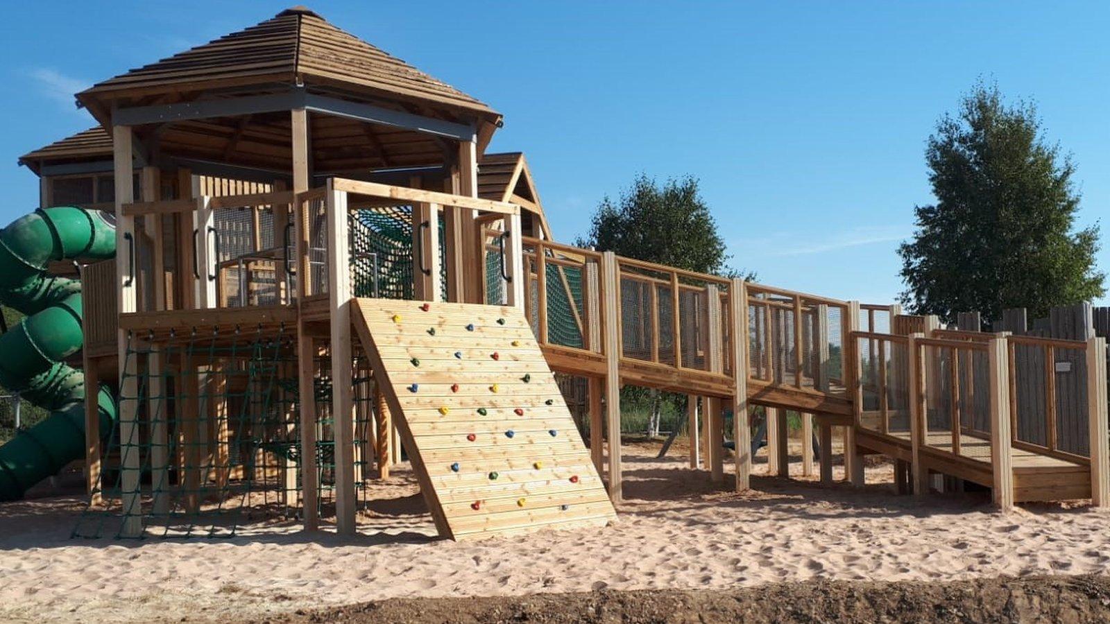 A new play tower at Stanwick Lakes, Northamptonshire