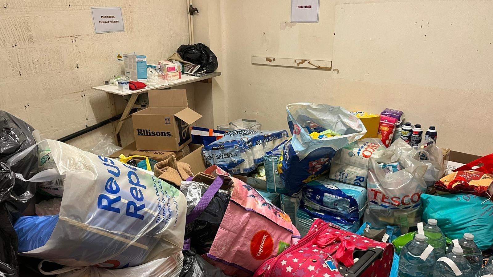 Donations at the centre in Leicester