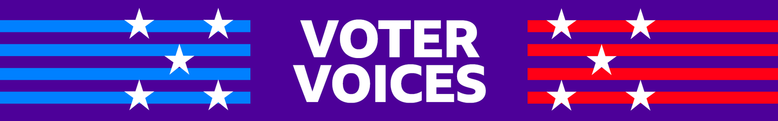 Graphic that reads "Voter Voices" 