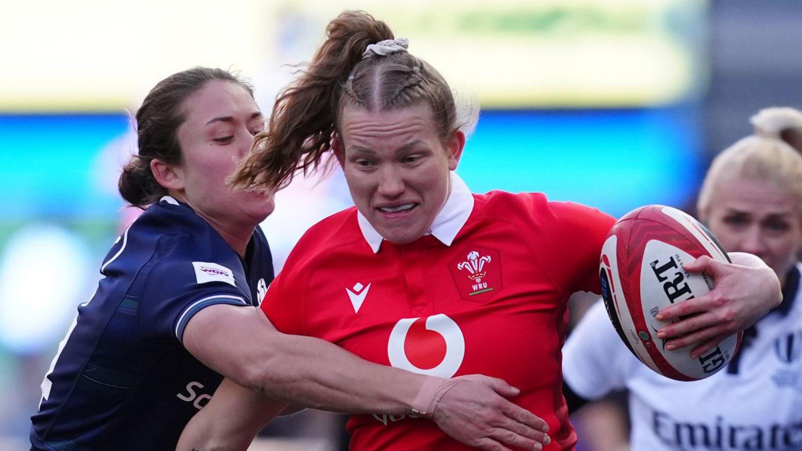 Scotland's Rhona Lloyd and Wales' Carys Cox