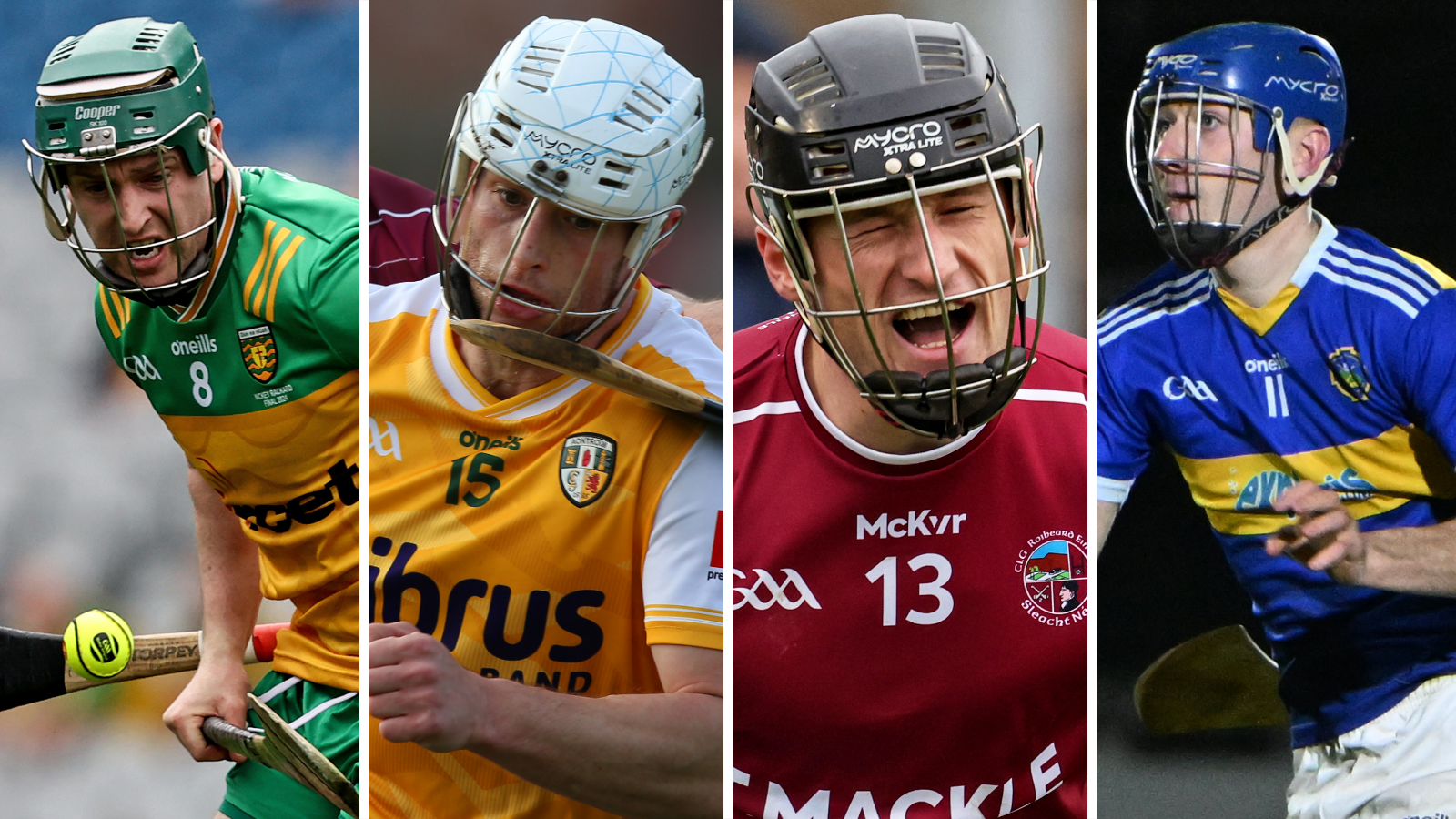 Setanta's Gerard Gilmore, St John's Conor Johnston, Slaughtneil's Brendan Rogers and Portaferry's Finn Turpin 