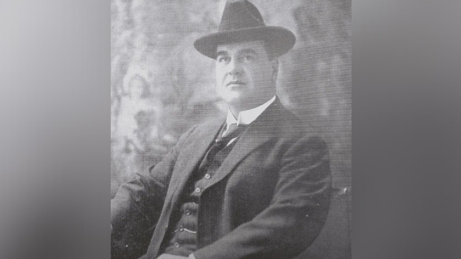 A black and white image of Charles Neville, who bought the land that would go on to become Peacehaven. 