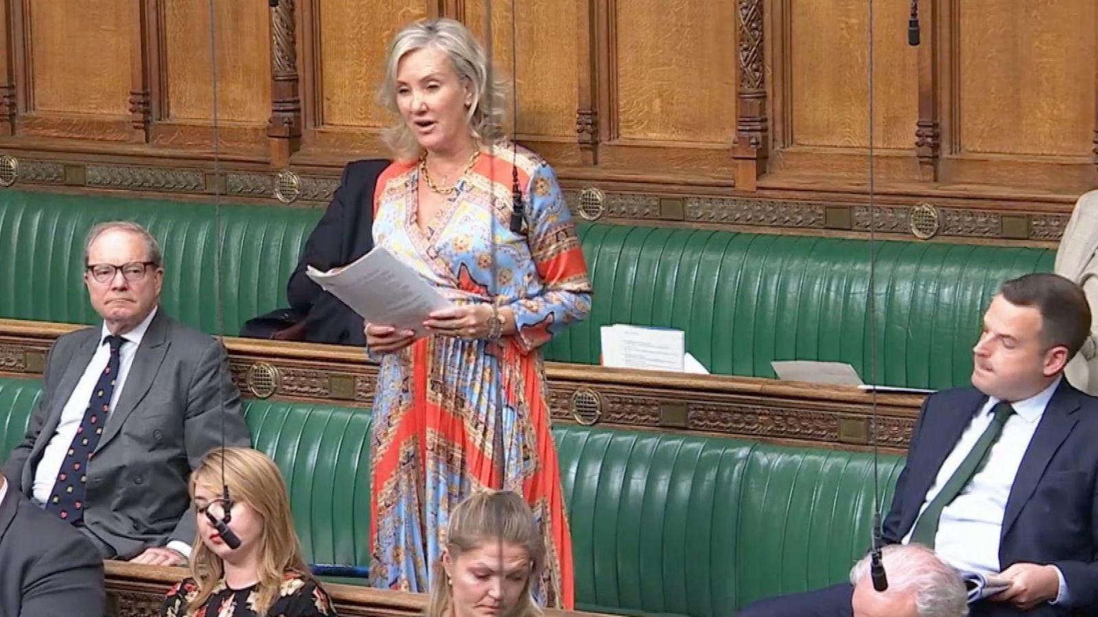 Y Fonhesig Caroline Dinenag ar lawr Ty'r Cyffredin