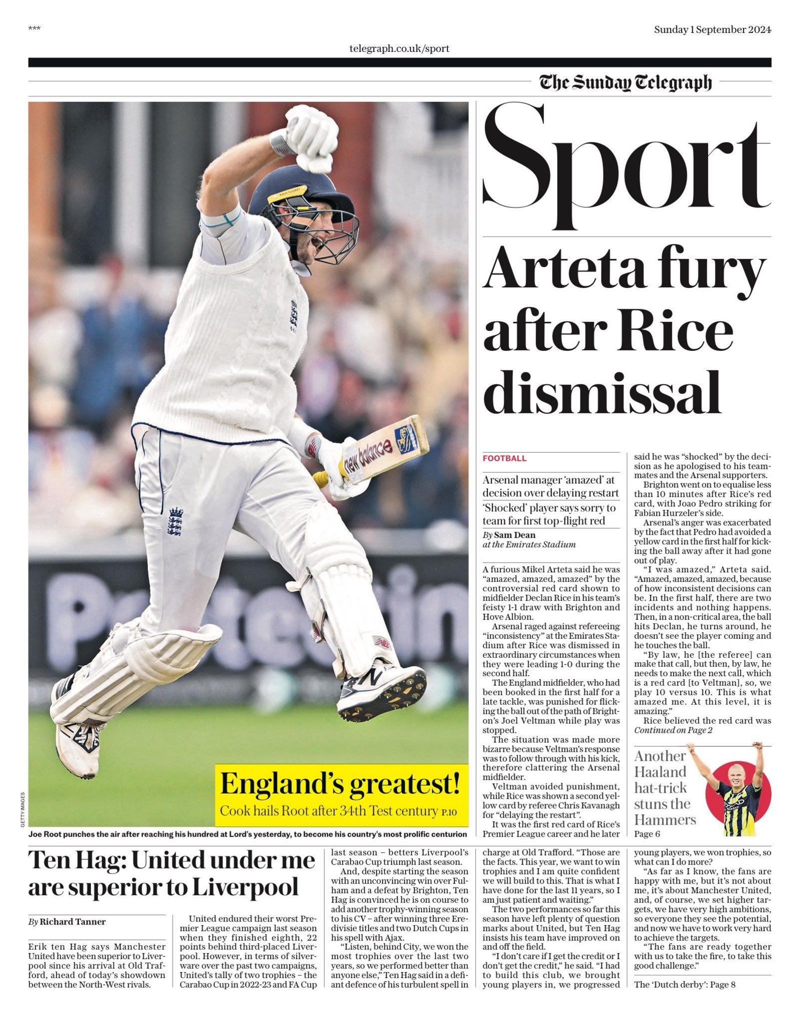 Telegraph back page