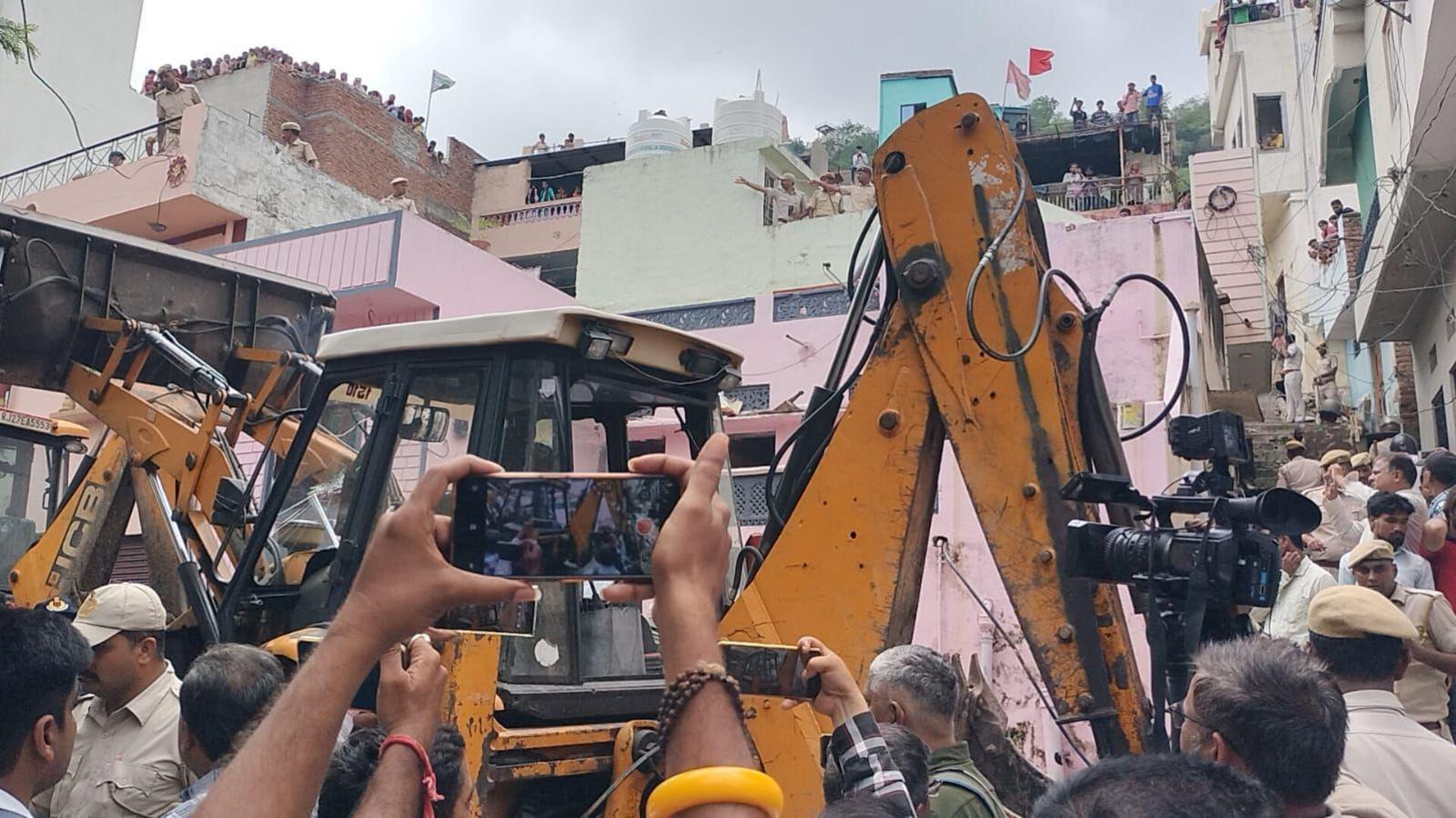 Bulldozers at Heena's neighbourhood